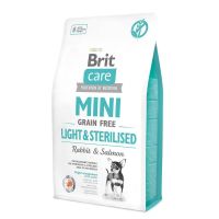 Сухой корм Brit Чехия Care Grain Free Mini Light Sterilised для взрослых собак мелких пород с лишним весом или стерилизованных с кроликом и лососем