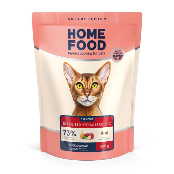 Сухий корм Home Food Україна беззерновий гіпоалергенний для котів з качкою та грушею