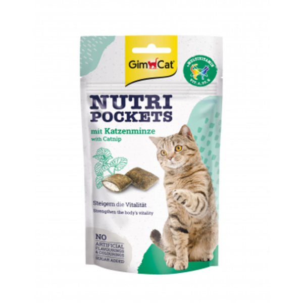 Ласощі GimCat Німеччина для котів мультивітамін крекери з начинкою з котячою м'ятою