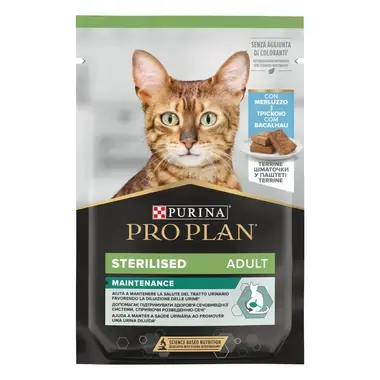 Влажный корм Pro Plan Purina Франция для кастрированных кошек с треской