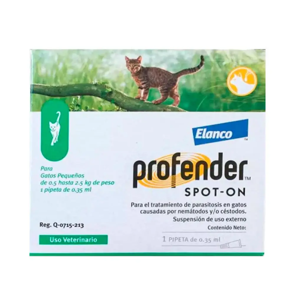 Капли Elanco Profender Bayer Германия для защиты от гельминтов для кошек №2, до 2,5-5 кг
