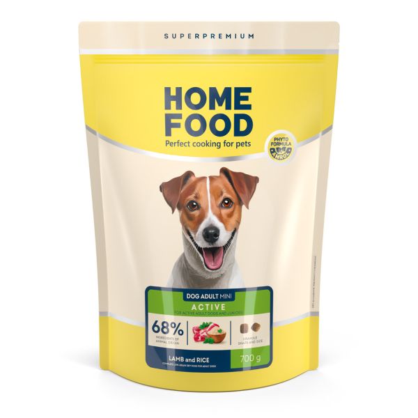 Сухий корм Home Food Україна для активних собак та юніорів малих порід з ягням та рисом