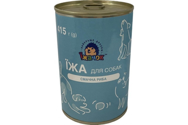 Вологий корм Їжачок Україна для собак з рибою,