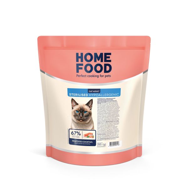 Сухой корм Home Food Украина гипоаллергенен для кошек "Морской коктейль"