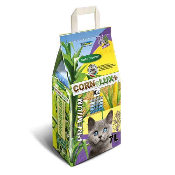 Наповнювач для лотків Кукурудзяний Comfy Україна Cornelux з ароматом лаванди