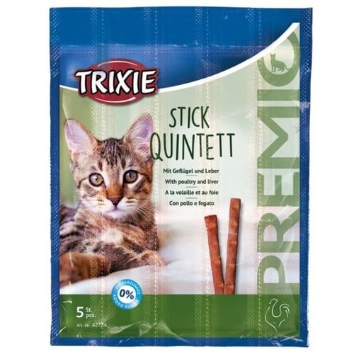 Лакомство Trixie Германия для кошек Премио Quadro-Sticks палочки домашняя птица и печень