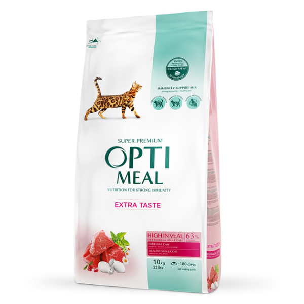 Сухой корм Optimeal Украина Cat Adult для взрослых кошек с высоким содержанием телятины