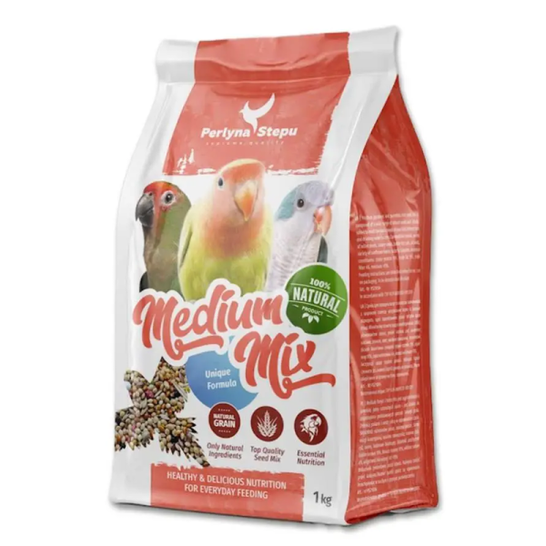 Корм Перлина степу Україна Medium Mix суміш для середніх папуг