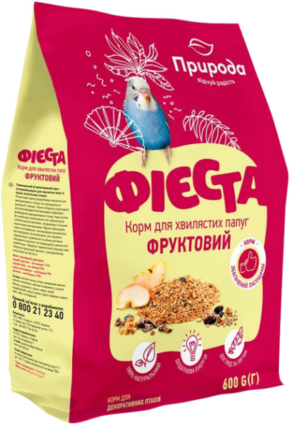 Корм Природа Украина Фиеста фруктовая для волнистых попугаев
