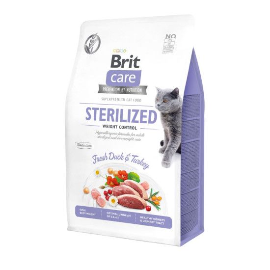 Сухий корм Care Brit Grain Free Sterilized Weight Control для стерилізованих котів з надмірною вагою з качкою та індичкою
