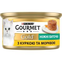Влажный корм Gourmet Венгрия для кошек нежные биточки с курицей и морковью