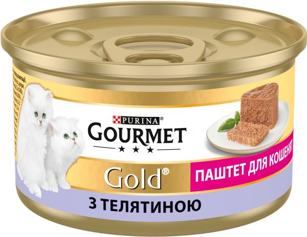 Вологий корм Gourmet Угорщина для кошенят паштет з телятиною