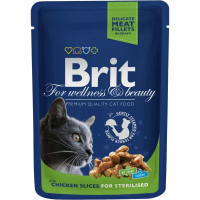 Влажный корм Premium Brit для стерилизованных кошек с курицей