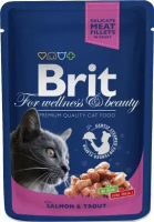 Влажный корм Premium Brit для кошек с лососем и щепкой