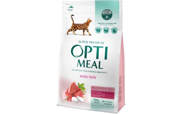 Сухой корм Optimeal Украина Cat Adult для взрослых кошек с высоким содержанием телятины