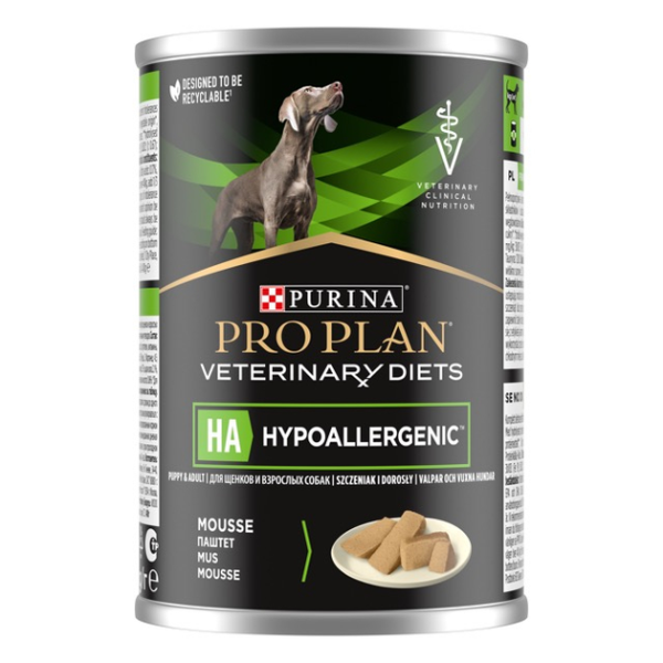 Влажный корм Pro Plan Purina Франция Veterinary Diets HA - Hypoallergenic для собак для снижения признаков непереносимости ингредиентов