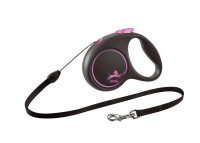 Flexi Германия Поводок-рулетка Black Design, трос, розовый