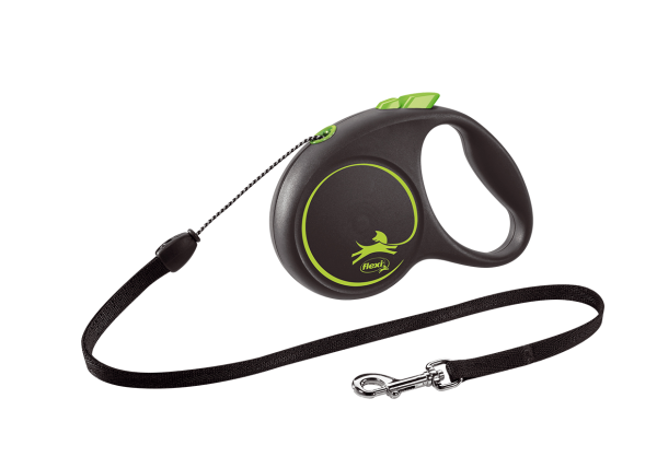 Flexi Німеччина Повідець-рулетка Black Design, трос, зелений