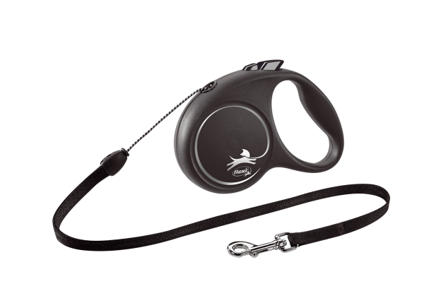 Flexi Германия Поводок-рулетка Black Design, трос, серебряный