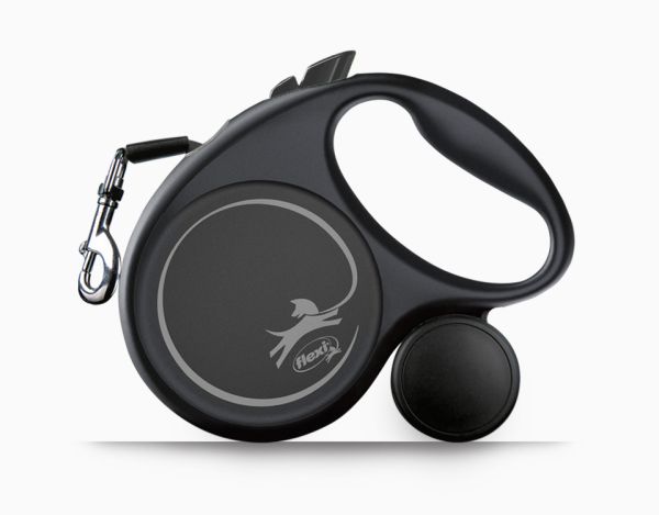 Flexi Германия Поводок-рулетка Black Design, трос, серебряный