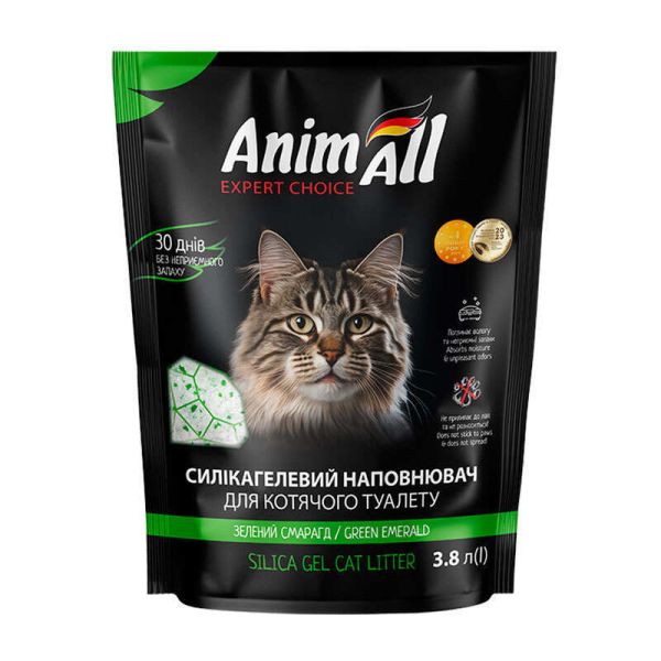 Наполнитель для лотков Силикагелевый AnimAll Китай зеленый силикогелевый