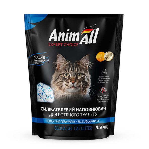 Наполнитель для лотков Силикагелевый AnimAll Китай "Голубой аквамарин"