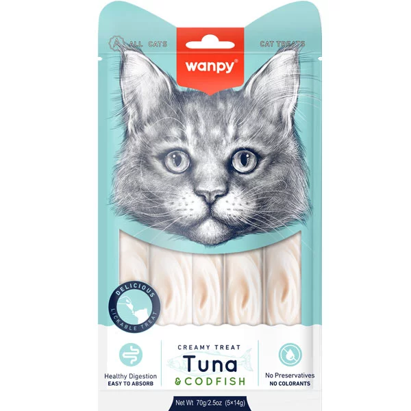 Ласощі Wanpy Китай Рідкі для котів тунець з тріскою