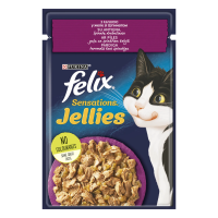 Влажный корм Felix Венгрия Sensations для кошек с уткой и шпинатом в желе
