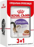 Влажный корм Royal Canin Польша для взрослых стерилизованных кошек Sterilised In Gravy 3+1