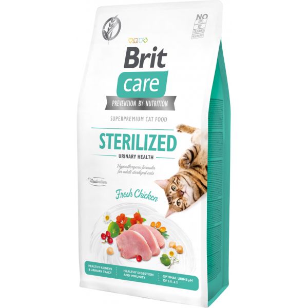 Сухой корм Brit Чехия Care Grain Free Sterilized Urinary Health для стерилизованных кошек с курицей