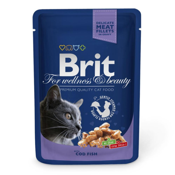 Влажный корм Premium Brit для кошек с треской