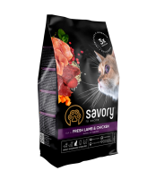 Сухий корм Savory Чехія для стерилізованих котів зі свіжим ягням та куркою