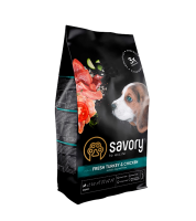 Сухой корм Savory Чехия для щенков всех пород со свежей индейкой и курицей