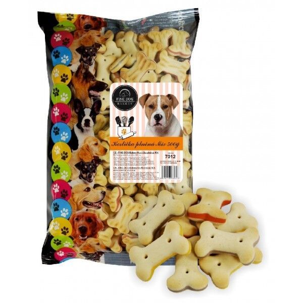 Ласощі Fine Dog Чехія для собак, Печиво Кістки Мікс,