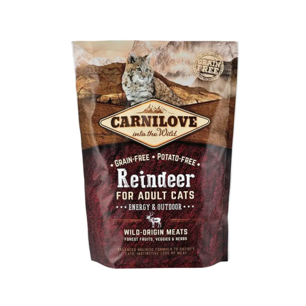 Сухий корм Carnilove Чехія Energy & Outdoor для дорослих активних котів з оленем та кабаном