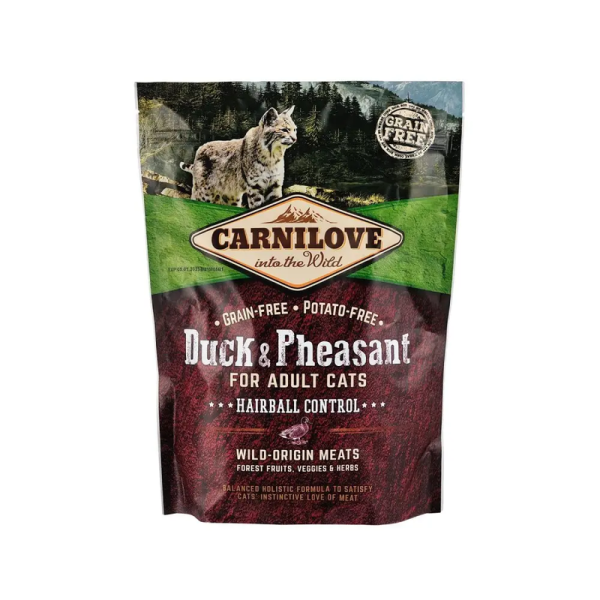 Сухий корм Carnilove Чехія Hairball Controll для котів для виведення шерсті з качкою та фазаном