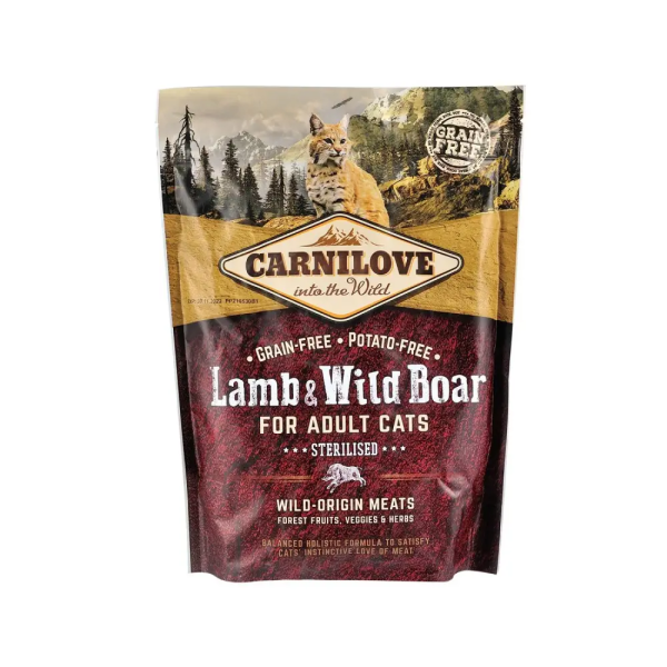 Сухой корм Carnilove Чехия для стерилизованных кошек с ягненка и диким кабаном
