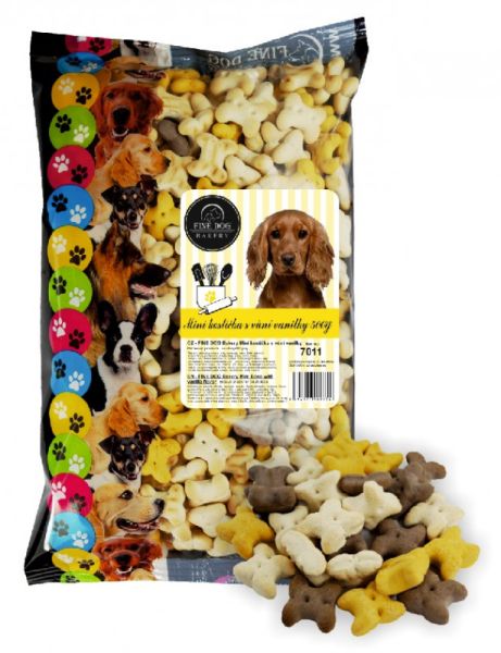 Лакомство Fine Dog Чехия для собак, Печенье Мини косточки Микс,