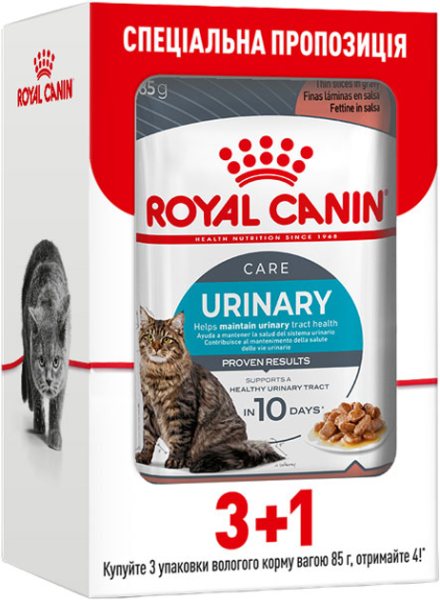 Влажный корм Royal Canin Польша для взрослых кошек Urinary Care 3+1