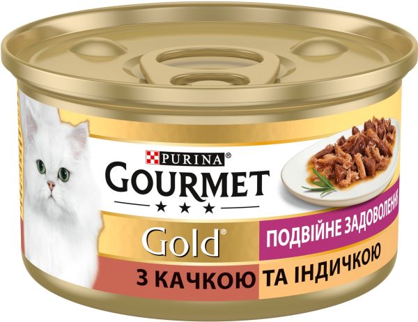 Вологий корм Gourmet Угорщина для котів подвійне задоволення з качкою та індичкою