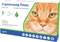 Капли Stronghold Plus США против блох, клещей и гельминтов для кошек весом от 5 кг до 10 кг 1 мл