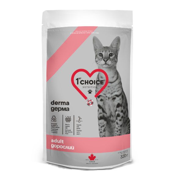 Сухой корм 1st Choice Канада Derma для взрослых кошек с лососем