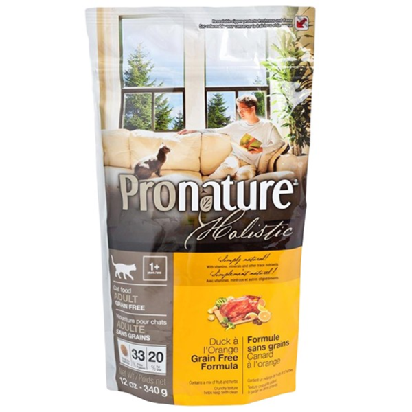 Сухий корм Pronature Канада Holistic беззерновий для дорослих котів з качкою та апельсинами