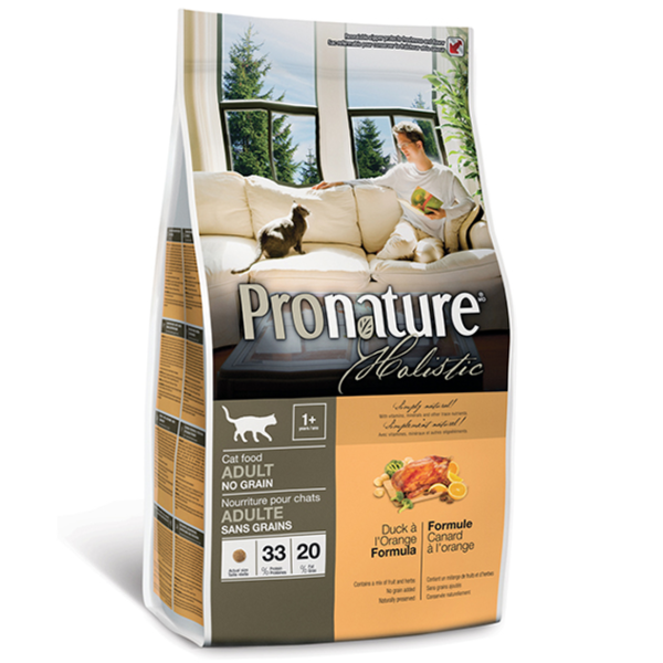 Сухой корм Pronature Канада Holistic беззерновой для взрослых кошек с уткой и апельсинами