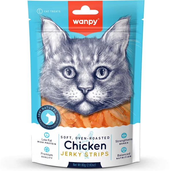 Лакомство Wanpy Китай Филе куриное вяленое полоски лакомство для кошек