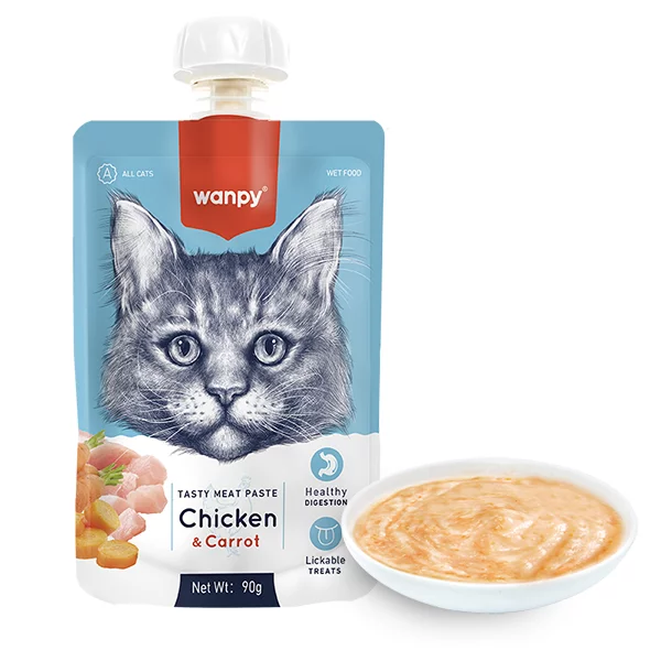 Лакомство Wanpy Китай Крем-суп курица с морковью жидкий корм для кошек