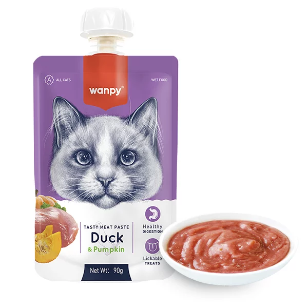 Ласощі Wanpy Китай Крем-суп качка з гарбузом рідкий корм для котів