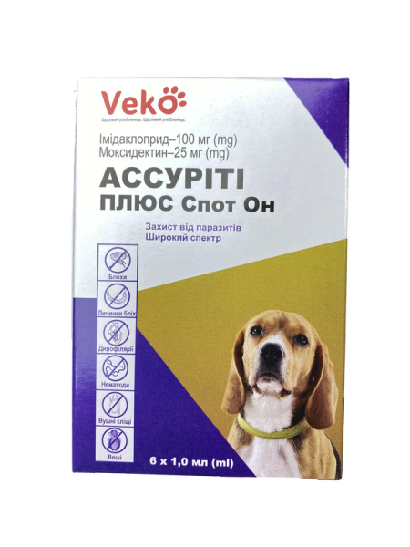 Краплі Assurity Plus Spot On Veko Індія для собак (Захист від паразитів широкий спекрт) від 4 до 10 кг