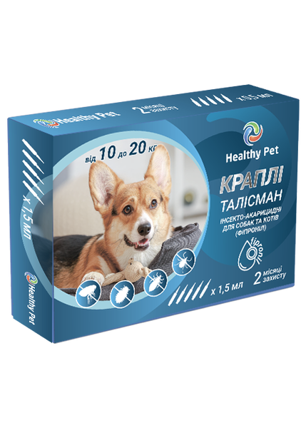 Краплі Талісман Healthy Pet Україна інсекто-акарицидні для собак
